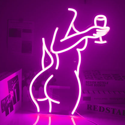 Neon Sweet Wine & Curvy Lines